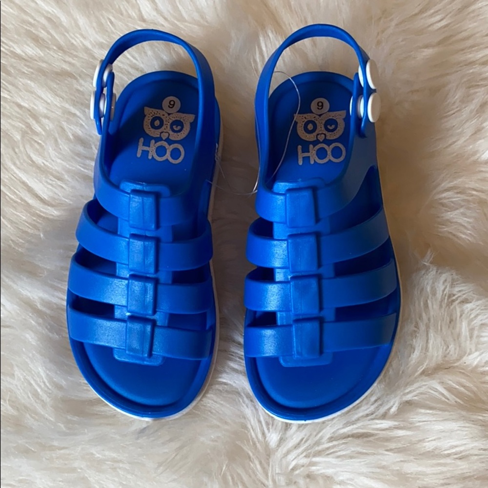 NWT size 9 Hoo Shoes Blue Adjustable Sandals!